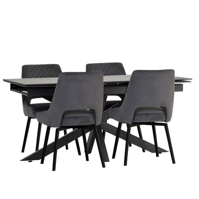 Odessa Modern Velvet Swivel Dining Chairs Set of 2