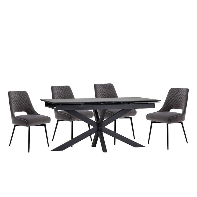 Odessa Modern 10 Seater Rectangular Grey Stone Extending Dining Table 160cm-240cm