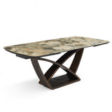 Lavish Modern Brown Stone Ceramic Extending Dining Table 200cm-300cm 