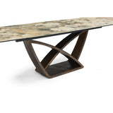 Lavish Modern Brown Stone Ceramic Extending Dining Table 200cm-300cm 