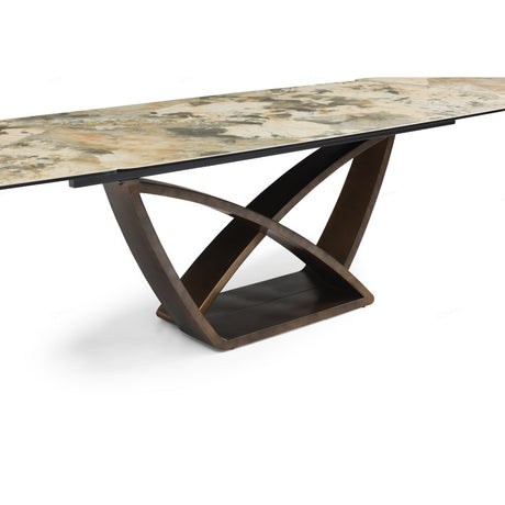 Lavish Modern Brown Stone Ceramic Extending Dining Table 200cm-300cm 