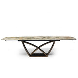 Lavish Modern Brown Stone Ceramic Extending Dining Table 200cm-300cm 