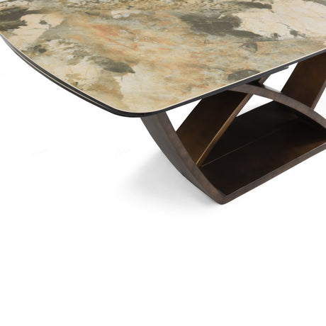 Lavish Modern Brown Stone Ceramic Extending Dining Table 200cm-300cm 