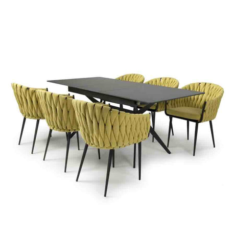 Modern-Extending-Rectangular-Black-Stone-Dining-Table-And-6-Yellow-Fabric-Hand-Braided-Dining-Chairs-Kitchen-Table-Set-140cm-180cm