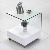 Modern-Glass-Side-Table-With-Drawer-_-White-Gloss-Finish-With-Wheels