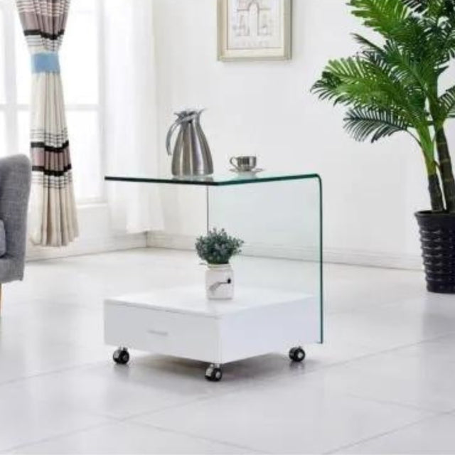 Modern-Glass-Side-Table-With-Drawer-_-White-Gloss-Finish-With-Wheels