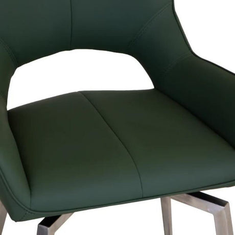 Modern-Green-PU-Leather-Swivel-Dining-Chair-Metal-Legs-Set-of-2