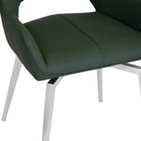 Modern-Green-PU-Leather-Swivel-Dining-Chair-Metal-Legs-Set-of-2