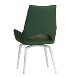 Modern-Green-PU-Leather-Swivel-Dining-Chair-Metal-Legs-Set-of-2