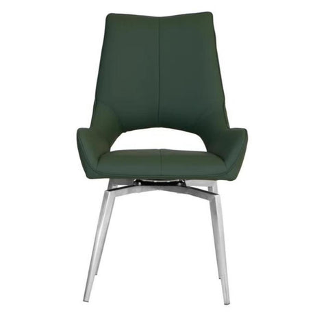 Modern-Green-PU-Leather-Swivel-Dining-Chair-Metal-Legs-Set-of-2