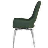 Modern-Green-PU-Leather-Swivel-Dining-Chair-Metal-Legs-Set-of-2