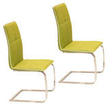 Modern-Green-Faux-Leather-Cantilever-Dining-Chair-With-Chrome-Base-Set-of-2