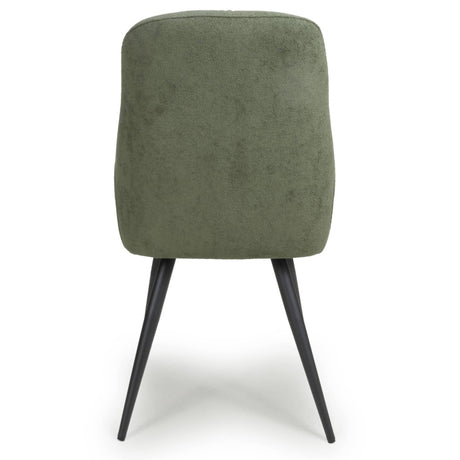 Fletcher Modern Green Linen Fabric Dining Chairs Set of 2