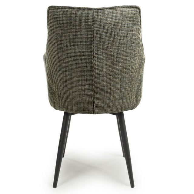 Rowan Modern Green Tweed Swivel Dining Chairs Set of 2