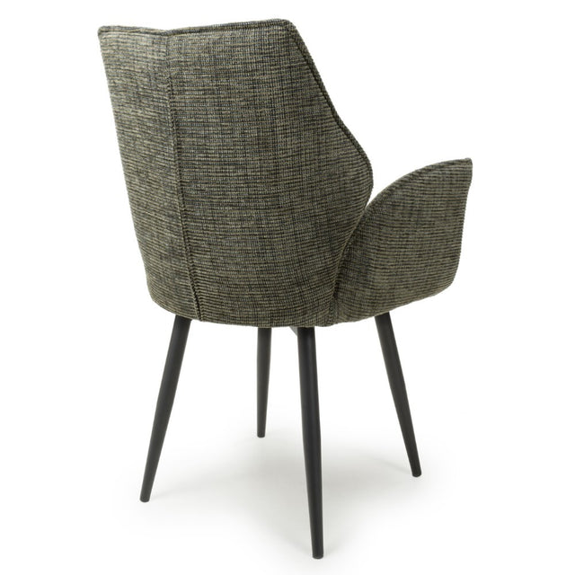 Rowan Modern Green Tweed Swivel Dining Chairs Set of 2