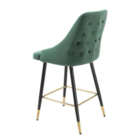 Modern-Green-Velvet-Buttoned-Back-Bar-Stool-With-Black-Metal-Legs-&-Gold-Tips