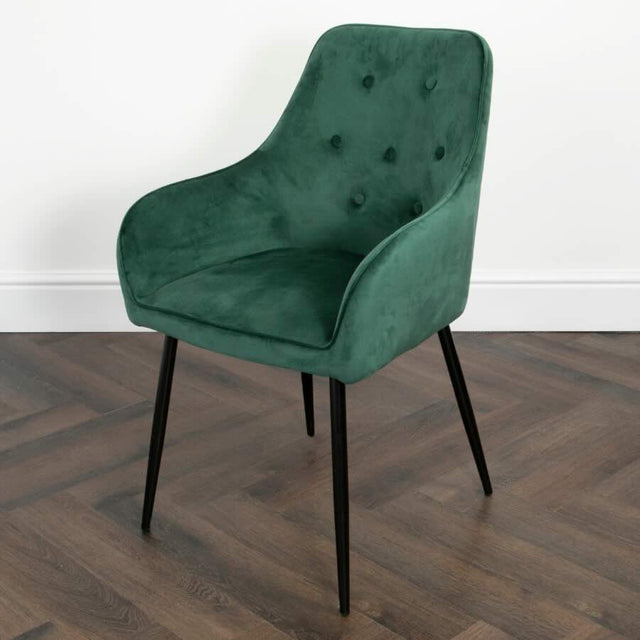 Modern-Green-Velvet-Buttoned-Back-Dining-Chair-With-Black-Metal