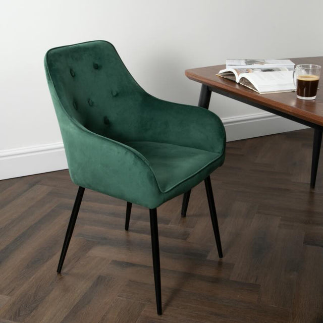 Modern-Green-Velvet-Buttoned-Back-Dining-Chair-With-Black-Metal-Legs