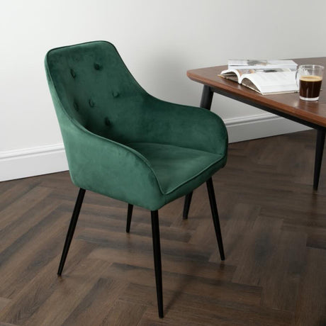 Modern-Green-Velvet-Buttoned-Back-Dining-Chair-With-Black-Metal