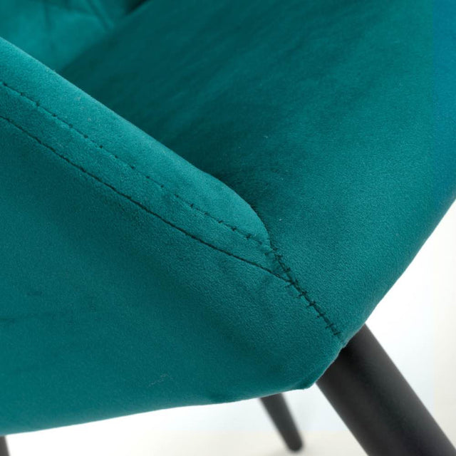 Modern-Green-Velvet-Diamond-Stitched-Dining-Chair-Black-Metal-Legs-Set-of-2