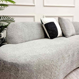 Beaumaris 3 Seater Grey Boucle Curved Sofa 225cm