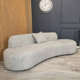 Beaumaris 3 Seater Grey Boucle Curved Sofa 225cm