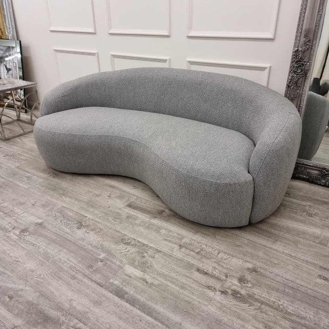 Modern-Grey-Boucle-Curved-Sofa-With-Boucle-Pillows-230cm