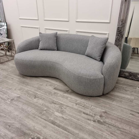 Modern-Grey-Boucle-Curved-Sofa-With-Boucle-Pillows-230cm