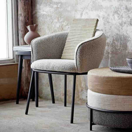 Modern-Grey-Boucle-Dining-Chair-Black-Metal-Legs