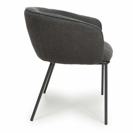 Greta Modern Grey Boucle Dining Chairs Set of 2