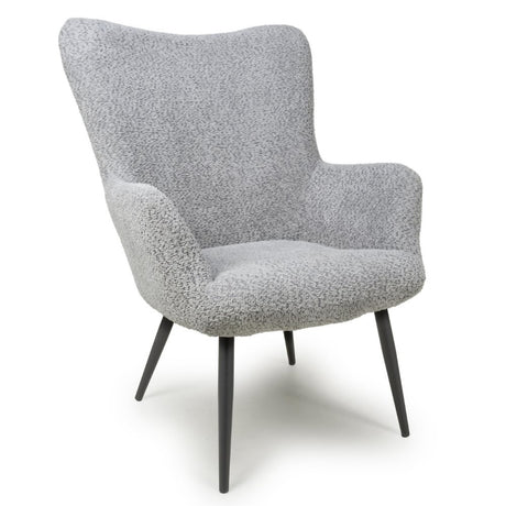 Arlo Modern Grey Textured Chenille Lounge Chair