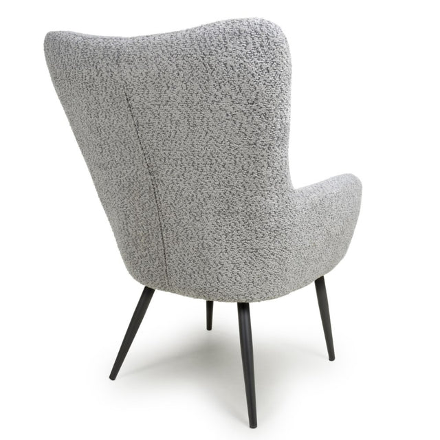 Arlo Modern Grey Textured Chenille Lounge Chair