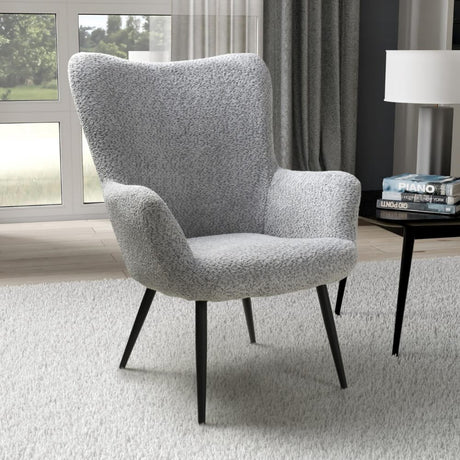 Arlo Modern Grey Textured Chenille Lounge Chair