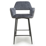 Knox Modern Grey Chenille Bar Stools Set of 2