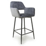 Knox Modern Grey Chenille Bar Stools Set of 2