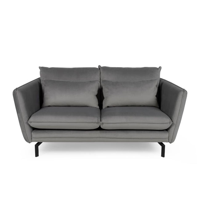 Modern-Grey-Fabric-2-Seater-Corner-Sofa-With-Black-Metal-Legs-180cm