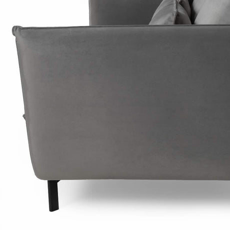 Modern-Grey-Fabric-2-Seater-Corner-Sofa-With-Black-Metal-Legs-180cm