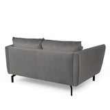 Modern-Grey-Fabric-2-Seater-Corner-Sofa-With-Black-Metal-Legs-180cm