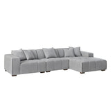 Modern-Grey-Fabric-Corner-Sofa-Block-Stitched-Right-Hand-With-Footstool