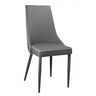 Montreal Modern Black Leather Dining Chair With Black Metal Legs Set of 4