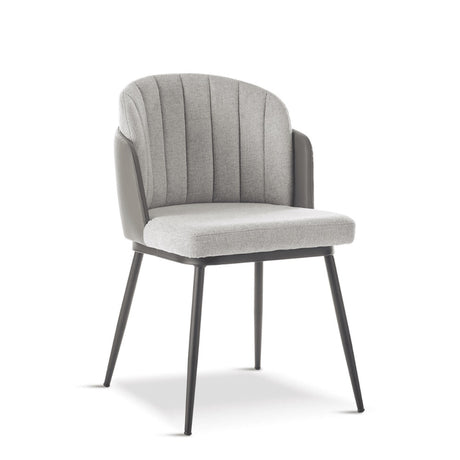 Modern-Grey-Faux-Leather-Fabric-Dining-Chair-Black-Metal-Legs