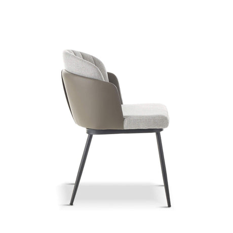 Modern-Grey-Faux-Leather-Fabric-Dining-Chair-Black-Metal-Legs