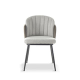 Modern-Grey-Faux-Leather-Fabric-Dining-Chair-Black-Metal-Legs