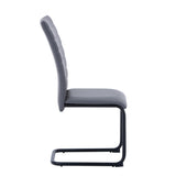 Modern-Grey-Leather-Cantilever-Dining-Chair-Horizontal-Stitched-Black-Metal-Legs-Set-of-2