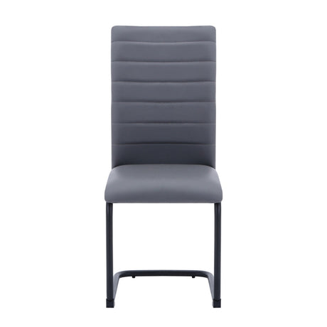 Modern-Grey-Leather-Cantilever-Dining-Chair-Horizontal-Stitched-Black-Metal-Legs