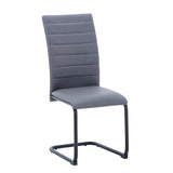 Modern-Grey-Leather-Cantilever-Dining-Chair-Horizontal-Stitched-Black-Metal-Legs-Set-of-2