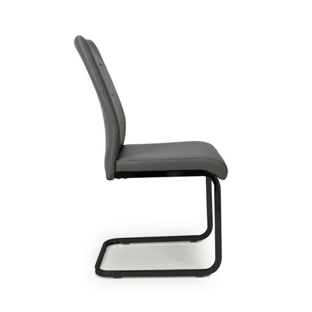 Modern-Grey-Leather-Cantilever-Dining-Chair-Horizontal-Stitching-Black-Metal-Legs-Set-of-2