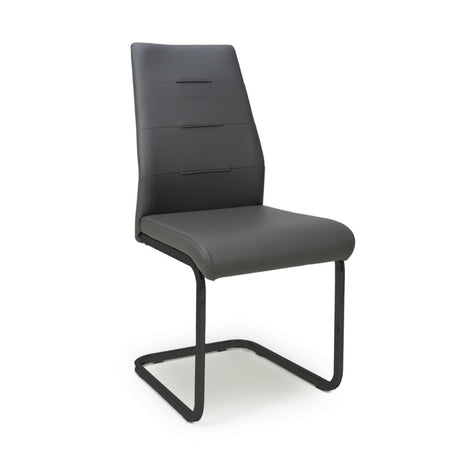 Modern-Grey-Leather-Cantilever-Dining-Chair-Horizontal-Stitching-Black-Metal-Legs-Set-of-2