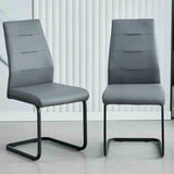 Modern-Grey-Leather-Cantilever-Dining-Chair-Horizontal-Stitching-Black-Metal-Legs-Set-of-2