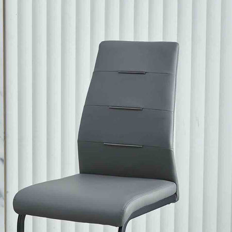 Modern-Grey-Leather-Cantilever-Dining-Chair-Horizontal-Stitching-Black-Metal-Legs-Set-of-2